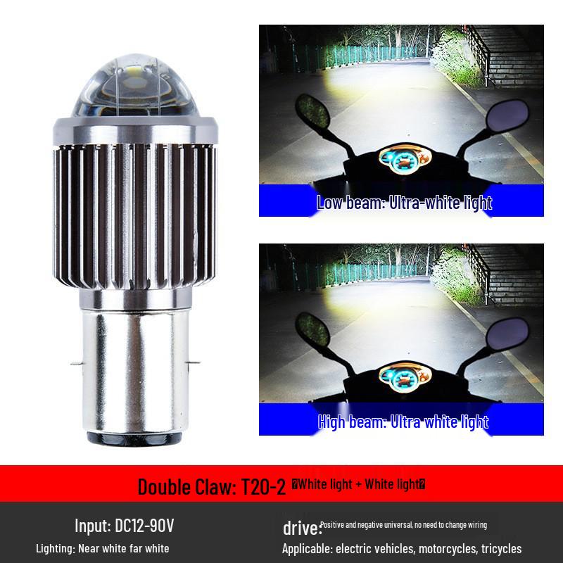 Universelle LED-Motorrad-Scheinwerferlampe, Super Hell 12V-80V, Fernlicht/Abblendlicht, Zweipolig/Dreipolig H4 Modifikation