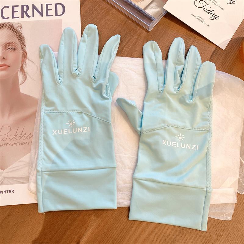 

Женские летние перчатки для вождения: Дышащие, защищающие от ультрафиолета, модные и удобные для сенсорных экранов короткие рукава Ice Silk One Size синий