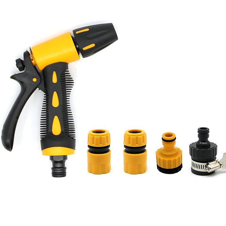 

High-Pressure Car Wash Kit: Water Gun, Hose Nozzle, Brush, for Car and Garden Use 5-piece set + 5m hose