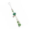 Lotuses Flower Phone Charm Ancient Style Keychain Pendant with Acrylic Beads Handmade Beaded Cellphone Lanyard