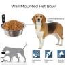 Elevated Wall Mounted Pet Bowls Stainless Steel Dog/Cat Food/Water Feeder with Storage Container Practical Pet Feeding Supplies