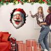 Santa Claus Wall Stickers 3D Effect Peel and Stick Funny Christmas Cartoon Decals Winter Holiday Home Decor Stickers for Home