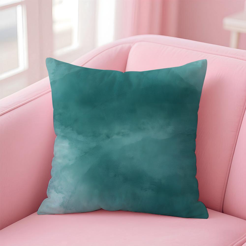 Blue Green Ocean Print Pattern Cushion Cover Pillow Case Soft Skin Friendly Fabric  Concealed Zipper