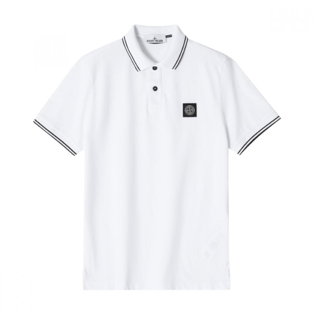 Stone Island 2Sc18 A1001 80152Sc18 Мини-патч с логотипом в виде оружия Мужская футболка-поло с коротким рукавом 2SC18 A1001 (M)