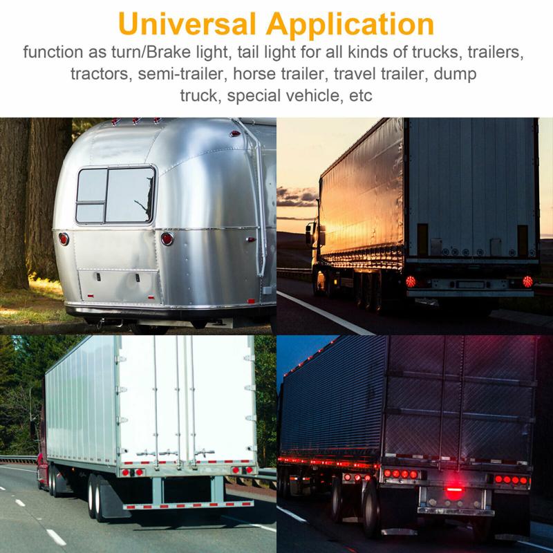 1 Pair Of 16led 4 Inch Round Tail  Lights 10-30v Ip67 Waterproof Outstanding Brightness Truck