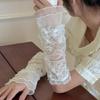 Delicate Rhinestones Embroidered Gloves Soft Nylon Arm Sleeves For Daily Fashion Evening Event