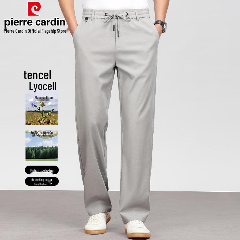 Pierre Cardin Men's Linen Modal Anti-Wrinkle Straight Leg Casual Pants