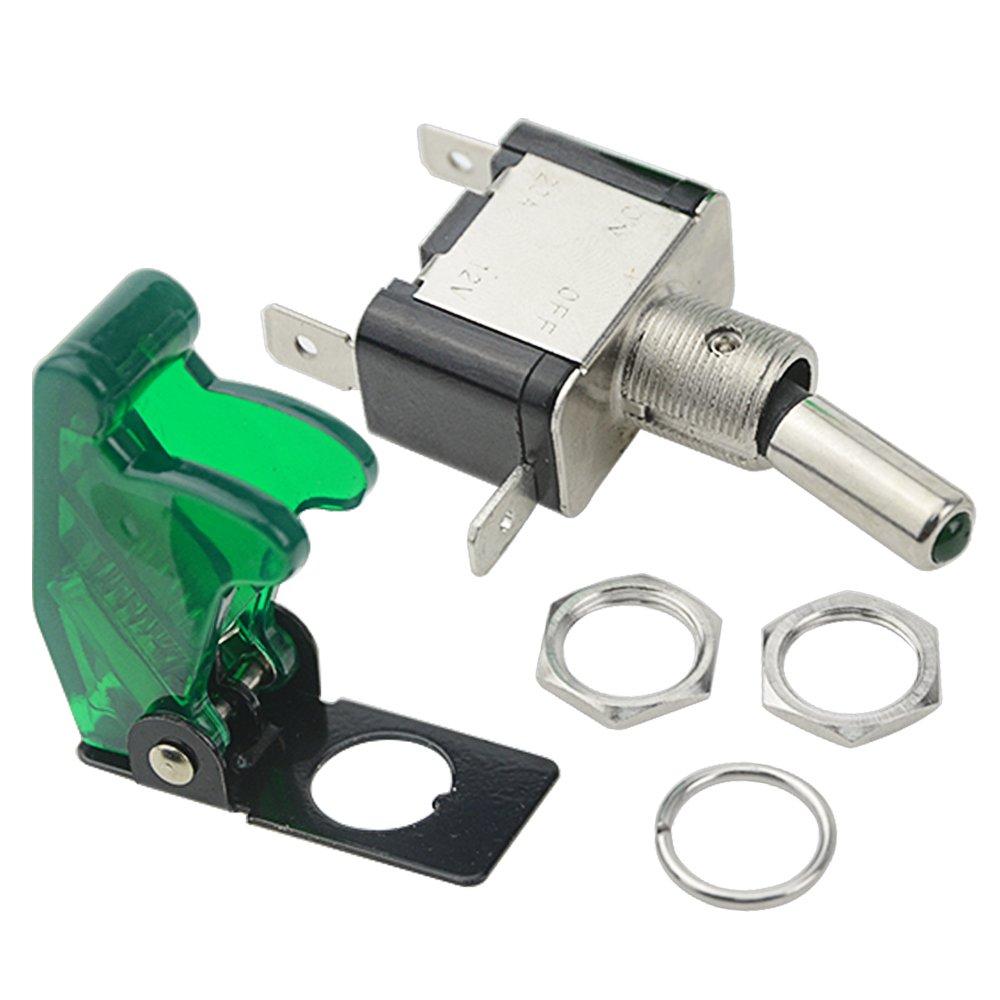 WMYCONGCONG 6pcs 12V 20A LED Toggle SPST Auto Rocker Switch for or Boat Switch, Blue/Red/Green/White/Yellow/Purple, On/Off 3-Pole Car, Truck,