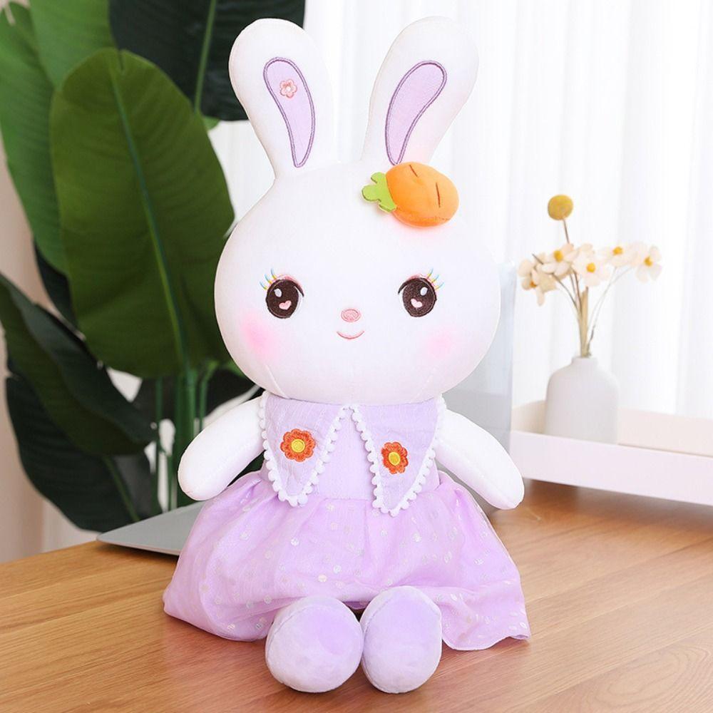 Short Plush Rabbit Plush Toy Soft Material Plush Toy Cute Cartoon Bunny Sleeping Doll  Girls Doll