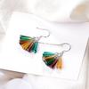 925 Sterling Silver Crystal Colorful Geometric Drop Earrings for Women Girls Creative Lady Fashion Jewelry Pendientes Eh851