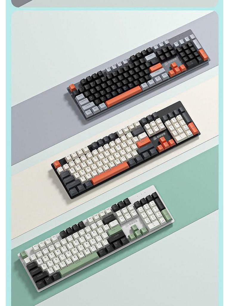 K99 Mechanical Gaming Keyboard, Hot-Swappable, Wired, Blue Switch, 104 Keys, for Laptop and Office e-Sports.
