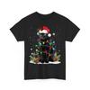 Black Cat Christmas Santa Hat Funny Meowy Cats Women Men Unisex T-Shirt