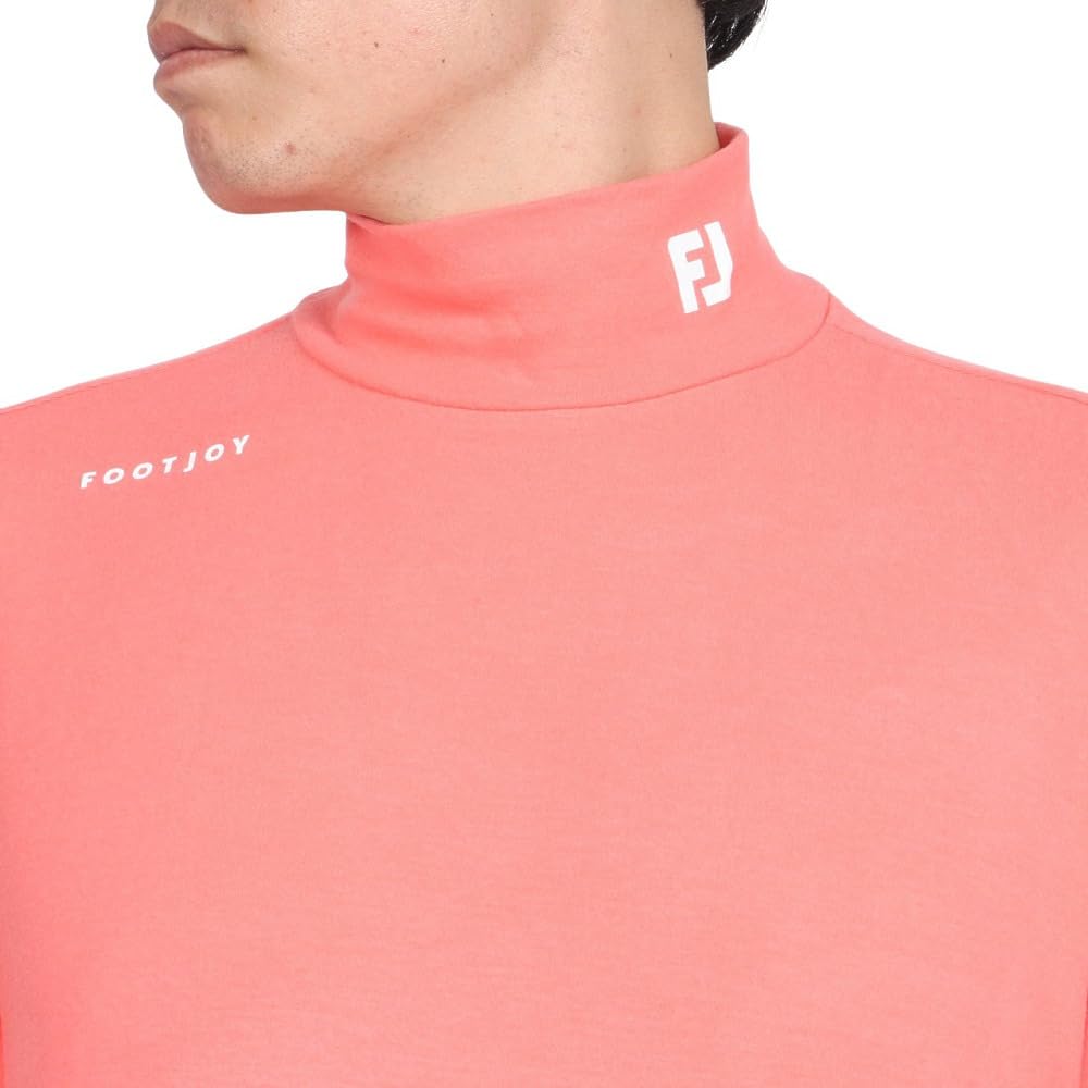 FootJoy Men's Brushed Stretch Long Sleeve Mock Neck Shirt, Sugar Coral, XXL, FJ-F24-S08, 32193-XXL