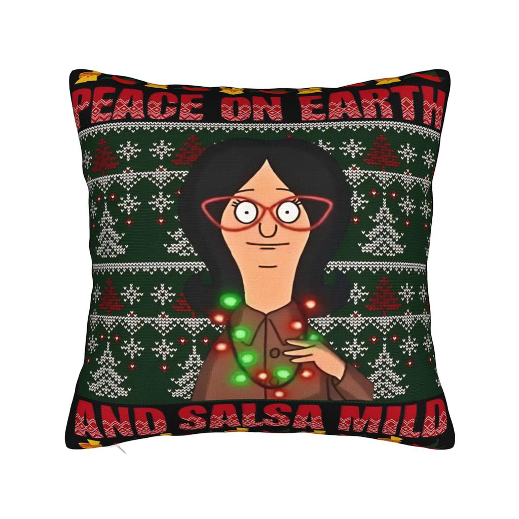 B-Bob Burgers Thanksgiving Pillowcase Cushion Cover  Pillow Covers Soft and Sweet Chair Decorations Zipper Multiple Sizes