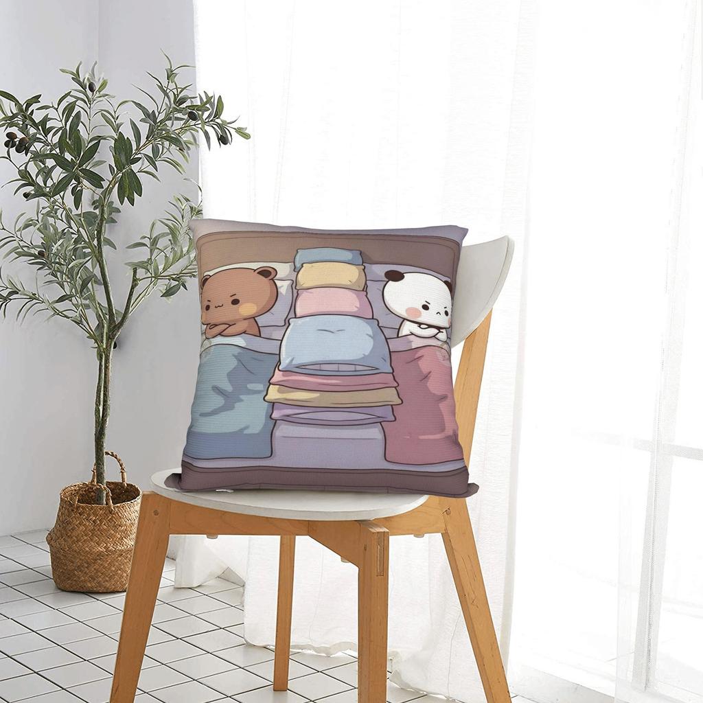 Pillow Case Panda Bubu Dudu Pattern Polyester Pillow Cover Cushion Cover Graphic Pillowcases For Chair Sofa Home Decoration
