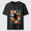 Men's The Cat's Feast of Fish Classic T-Shirt Holiday Summer Short Sleeve Round Neck Tees Casual Loose Multi Color Sports