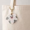 Access Control Card Holder Bag Pendant PU Leather Bag Hanging Fashion Flower Keychain  Home Decor