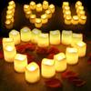 6/12Pcs Flameless LED Candle Lights Creative Wishing Led Tea Lamp Warm White Halloween Wedding Christmas Decoration Candle Light