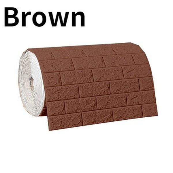 

3D обои с непрерывным кирпичным рисунком, наклейка, водонепроницаемая наклейка, украшение дома, 3D самоклеящиеся обои, наклейка на стену 70cm*500cm коричневый