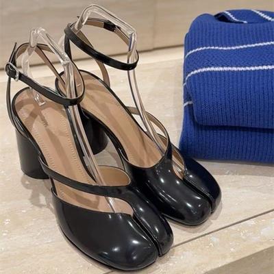 Fashion New Product Sub-toe Light Mouth Single Shoes High Heel Thick Heel Roman Sandals Large Size White Black