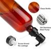 Amber Glass Soap Dispenser with Black Pump, Liquid Hand Soap Dispenser for Bathroom, Kitchen Dish Soap Dispenser, 16Oz 500ml