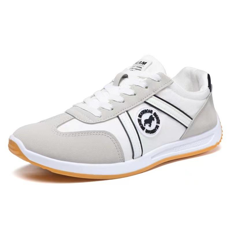 Autumn New Men's Casual Board Shoes 2024 Flat Heel Round Head Mesh Cloth Surface Splicing Low-top Men's Shoes Student Sports Shoes