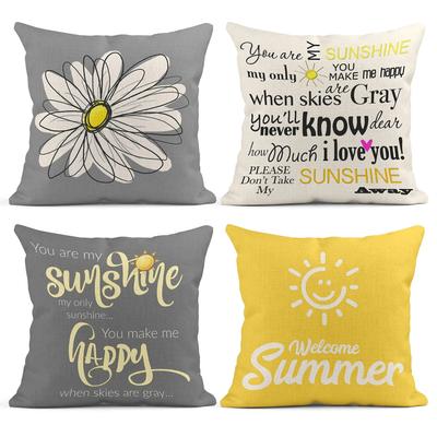 Gray Yellow Linen Pillowcase 6060 Sofa Cushion Cover 4040 Home Decoration Can Be Customized