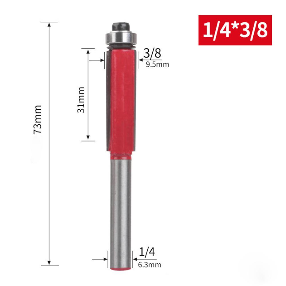 6,35mm Schaft Biaxiales Trimmwerkzeug Doppellager Hartmetall Bündigfräser Fräserbits Set für Holzschnitzerei Fräser Fräswerkzeuge