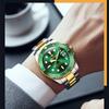 JINSHIDUN Nuevo reloj de negocios y ocio para hombre Green Water Ghost Reloj mecánico automático Reloj de alta gama luminoso de marca de moda