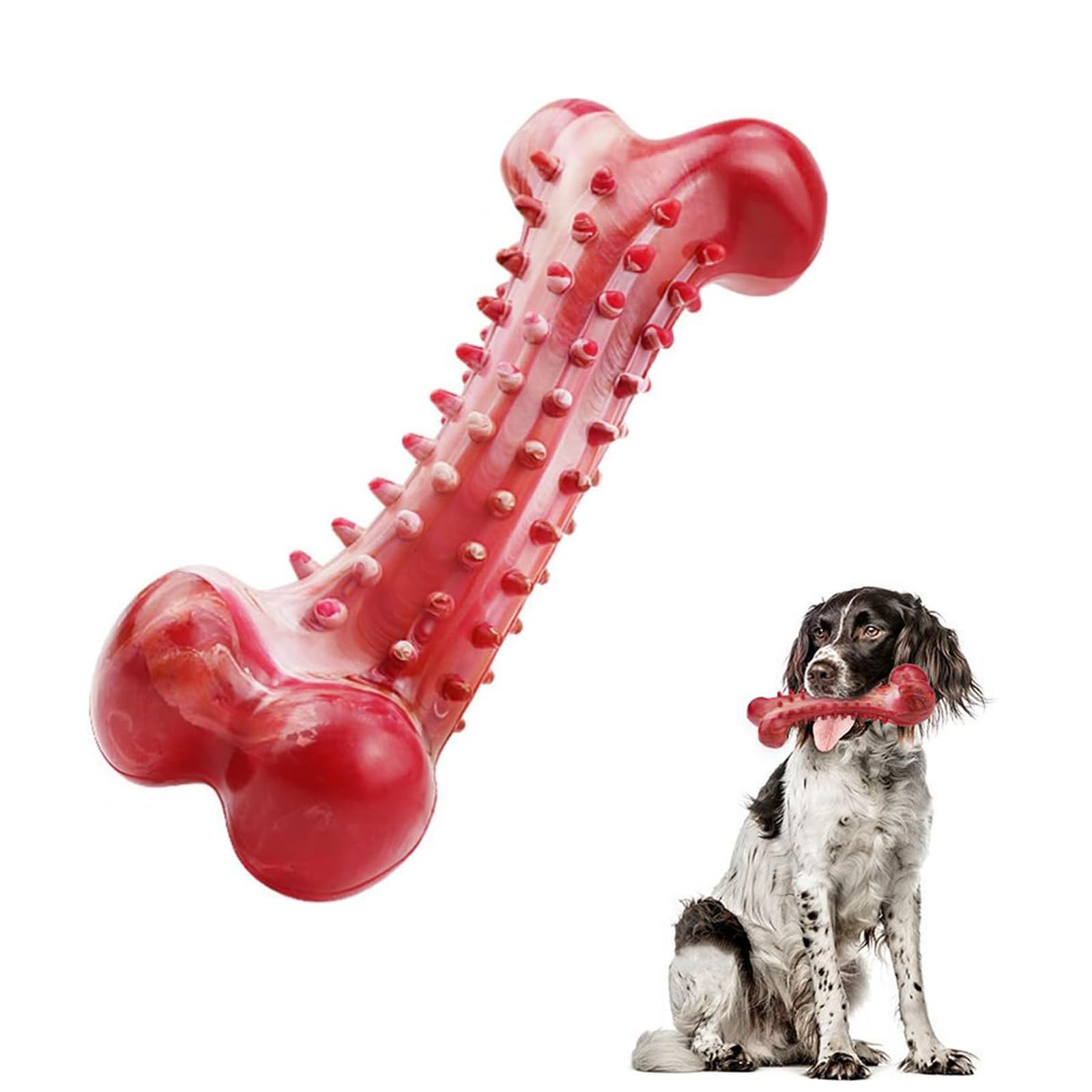 

kasanidika Собака Собака Жевательная кость Собака Резиновая кость в форме шишки Говядина Облегчает Недостаток Облегчает Чистый Подходит для Крупной и Средней Собаки Стоматологические Игрушки для Питомцев,