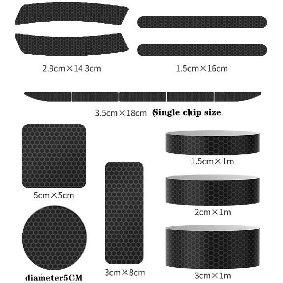 Černé kolo obočí reflexní samolepky na auto zakrývající samolepky na škrábance černý neviditelný dekorativní reflektor