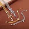 Korean Vintage U-Shaped Rhinestone Tassel Necklace Set - 18k Gold Plated Titanium Steel