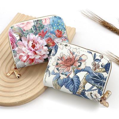 2024 Women's Chinese Style Multi-Card Holder & Zipper Coin Purse with Anti-Demagnetization Sleeve