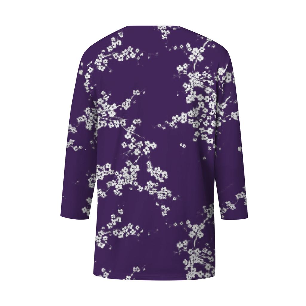 Women's Blouses Dressy Casual Sexy Fashion Pleats Cross Neck T-Shirts Button-Up Collar Fashion Clothing Tunic Cropped Sleeve Tops T-Shirts Pullovers