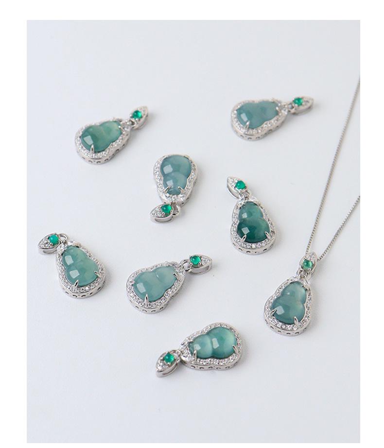 Elegant Jade Gourd 925 Silver Necklace - Luxury & Versatile Clavicle Chain