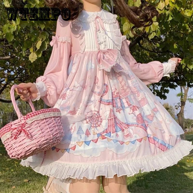 strapless open back dress EGL Black Purple & White Pink Bow Lace Gothic Princess Dress main image 0