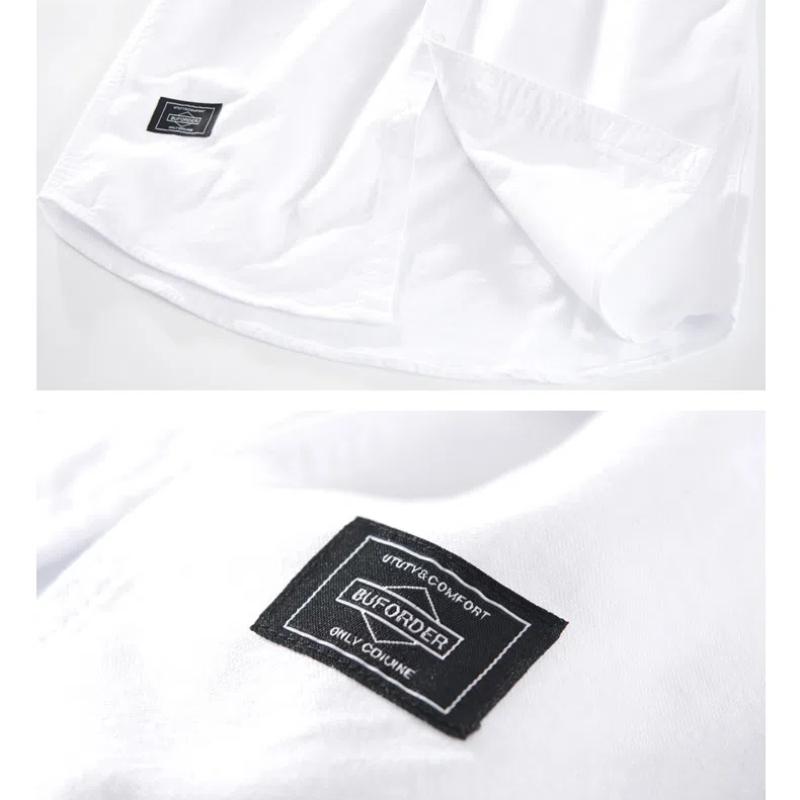 Spring and Summer Long Sleeve Shirt Men Daily Casual Shirt Lapel Collar Pocket Oxford 100 Cotton Shirt Versatile Men Tops