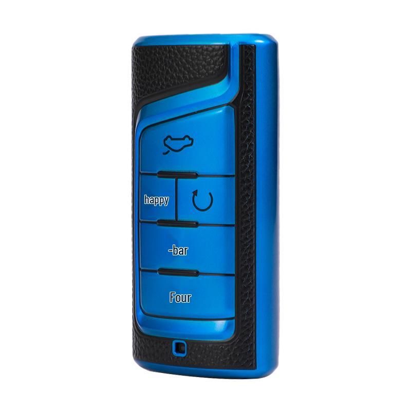 Leather Key Cover for GAC Trumpchi GM8 2023 Model - Smart Remote Control