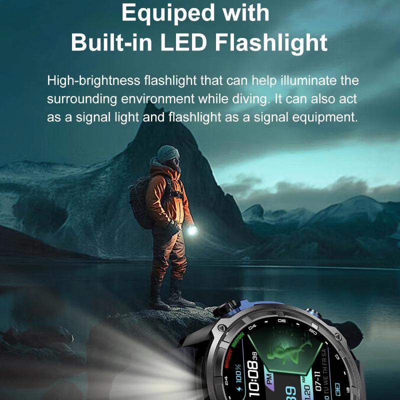 New Military Grade Men Offline  Map Smart Watch 4GB Memory 1000mAh Battery Precise GPS 10ATM Waterproof BT Call Man Outdoor Sports Smartwatch