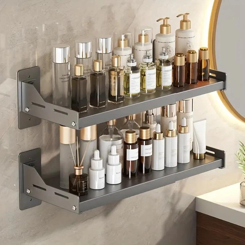 1 suport extensibil pentru condimente de bucătărie, organizator de baie care economisește spațiu fără găurire, pentru bucătărie și baie, articole de casă