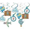 30CT Travel Themed Hanging Swirl Decorations Adventure Awaits Bon Voyage Farewell Retirement Themed Party Around The World Wedding Shower Party