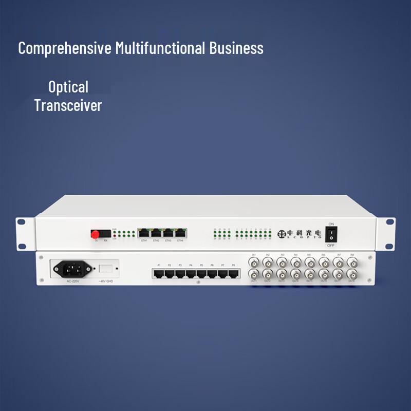 Integrated PCM Optical Transceiver with E1, Phone & Ethernet