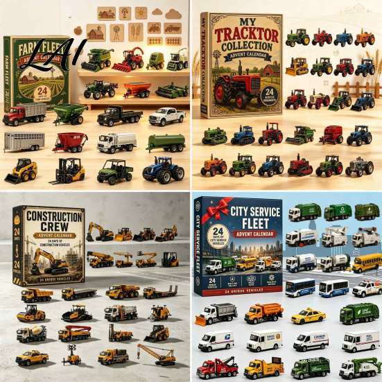 Miniature Locomotive Models 24-Day Train Advent Calendar Countdown Box with Mini Vehicle Collectible Model Railway Accessories Figures 2D