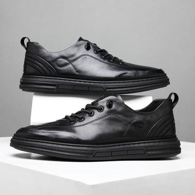 New Men's First-layer Cowhide Casual Board Shoes, One-pedal Leather Sports Shoes, Men's Fashion Men's Shoes