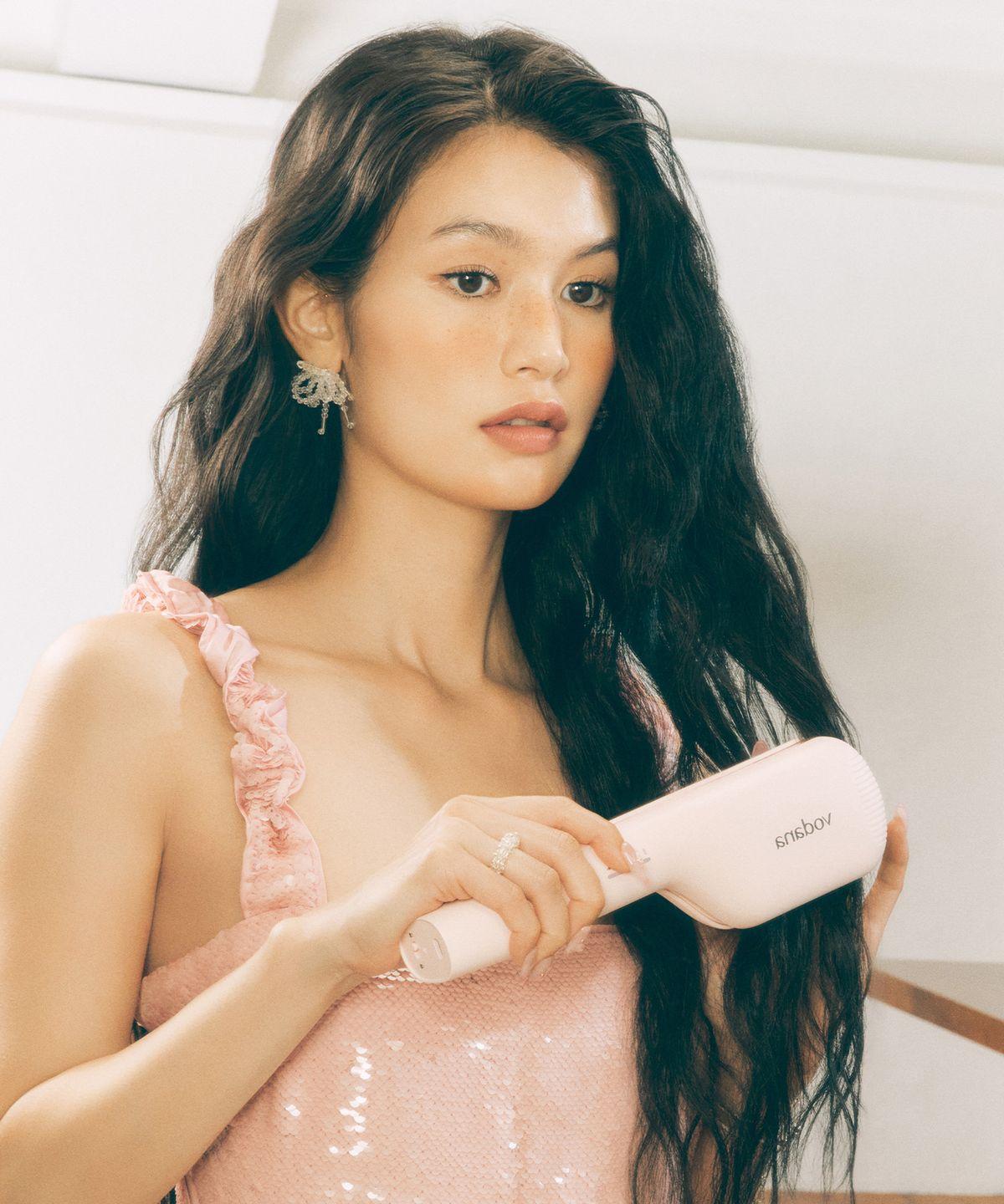 Glow Cordless Wave Hair Iron 32mm Powder Pink