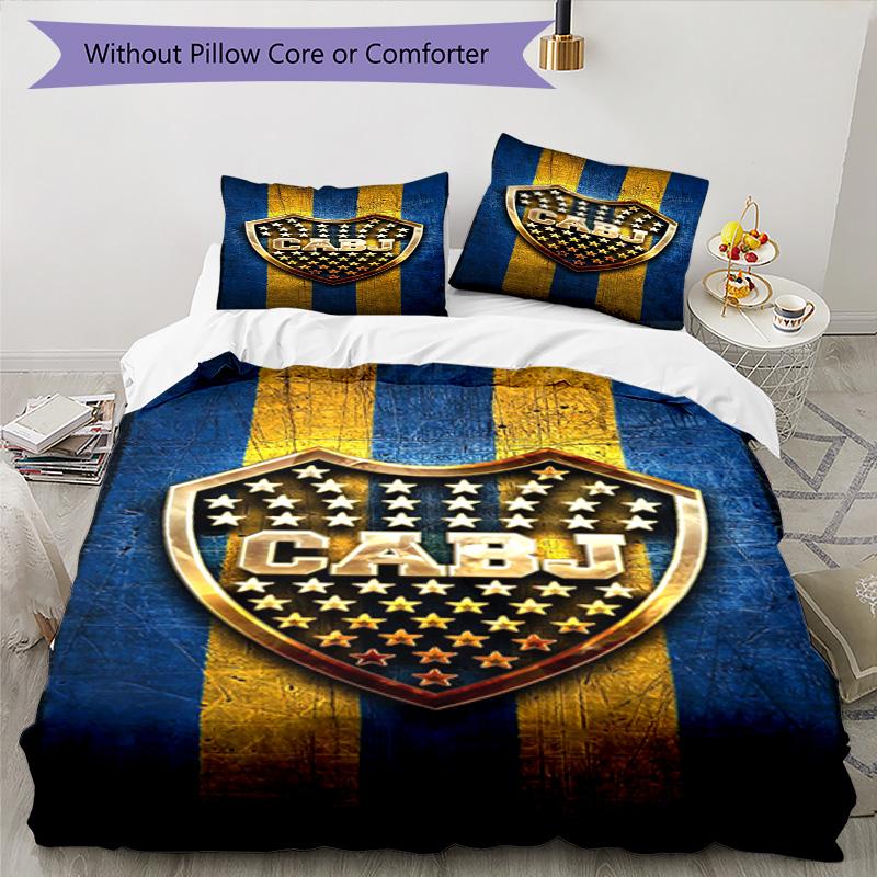 Boca Football Club Printed Pattern Duvet Cover Set – Includes 1 Duvet Cover and 2 Matching Pillowcases Bedroom Decor Christmas Gifts