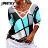 JPNTKY Bluse e Camicie Casual alla Moda da Donna a Maniche Corte con Scollo a V