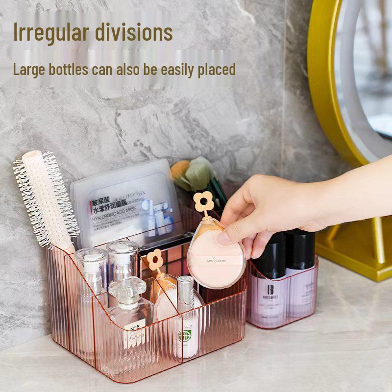 Acrylic Makeup Brush & Lipstick Organizer with Skincare Product Holder