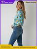 2026 Stylish Blue Floral Print Women's Loose Fit Shirt