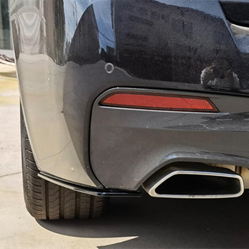 For BMW G30 G31 F90 M-Sport 2017-2023 Rear Bumper Side Splitters Black Carbon Flaps Corner Guard Protector Lip Car Accessories